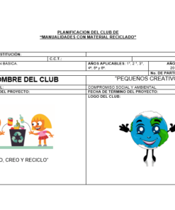 Planeación Primaria Club Manualidades Con Material Reciclado