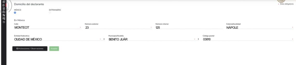 datos domicilio declaranet