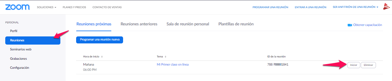 como acceder a mis reuniones en zoom