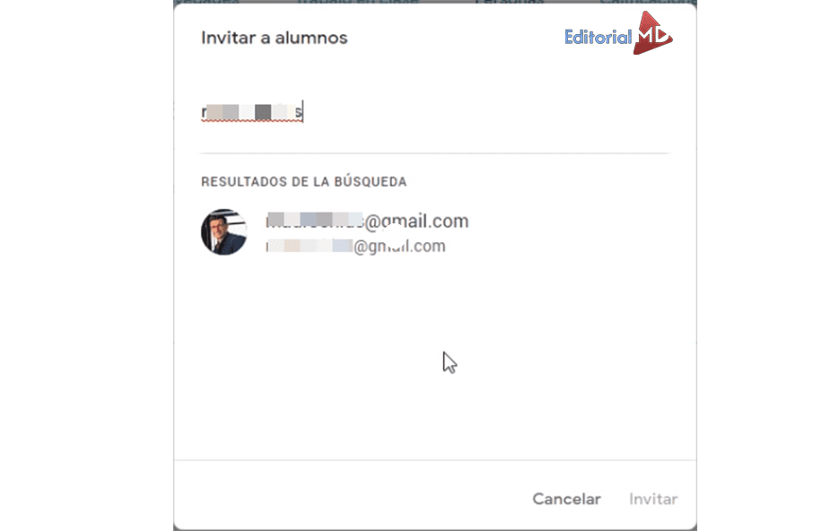 invitar a alumnos en classroom