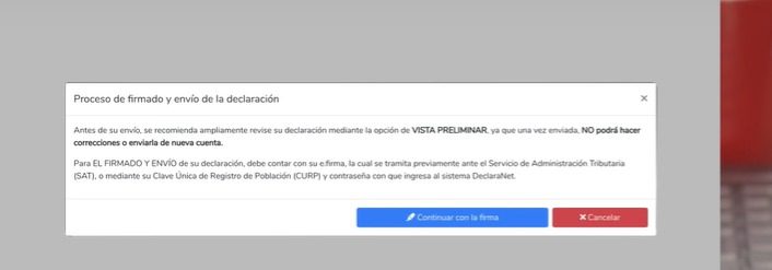 firma y envío de la declaración