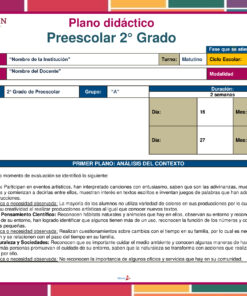 Planeación El Mercado para Preescolar: Plantilla en español con campos para la escuela, el profesor, el grado, el grupo, el horario, las fechas de la semana y un análisis de las habilidades lingüísticas, matemáticas y de resolución de problemas, perfecta para los primeros temas de 