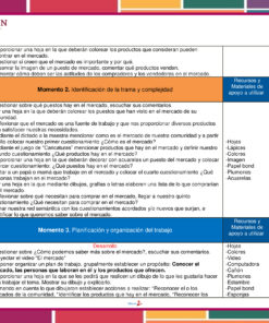 La Planeación El Mercado para Preescolar detalla dos días de actividades en junio, objetivos, fechas, materiales como papel y marcadores, tareas temáticas de 