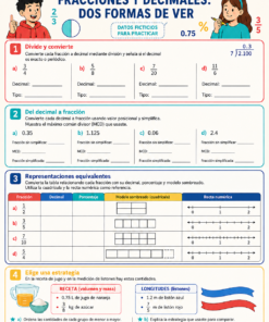 Fichas de trabajo MATEMÁTICAS SECUNDARIA 1°, 2° Y 3° Grado | TODOS LOS CONTENIDOS (IMPRIMIBLES) 20 01 Fracciones y decimales