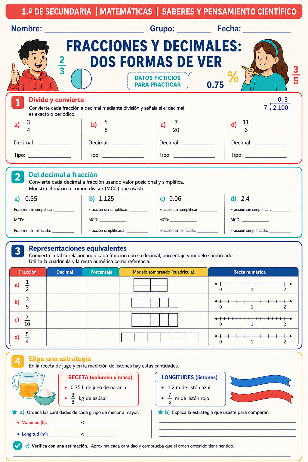 Fichas de trabajo MATEMÁTICAS SECUNDARIA 1°, 2° Y 3° Grado | TODOS LOS CONTENIDOS (IMPRIMIBLES) 6 Fichas de trabajo MATEMÁTICAS SECUNDARIA 1°, 2° Y 3° Grado | TODOS LOS CONTENIDOS (IMPRIMIBLES) - Image 6