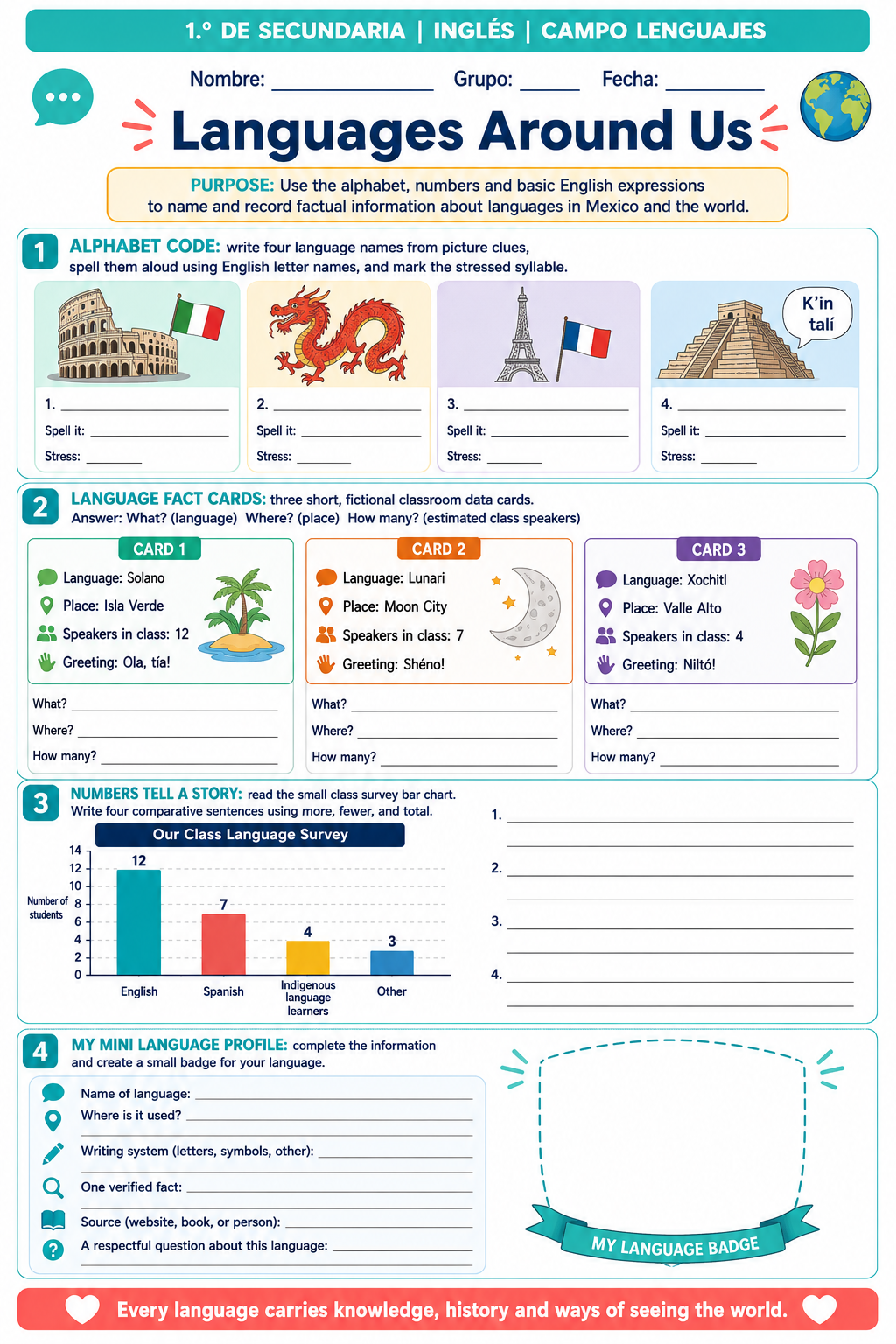 Fichas de trabajo INGLÉS SECUNDARIA 1°, 2° Y 3° Grado | TODOS LOS CONTENIDOS (IMPRIMIBLES) 13 Fichas de trabajo INGLÉS SECUNDARIA 1°, 2° Y 3° Grado | TODOS LOS CONTENIDOS (IMPRIMIBLES) - Image 13