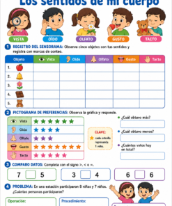 Fichas de trabajo PRIMARIA 1° a 6° Grado | TODOS LOS PROYECTOS (IMPRIMIBLES) 44 01 Los sentidos de mi cuerpo