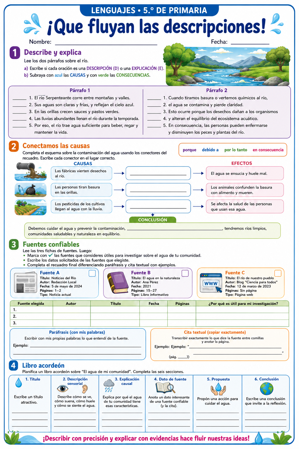 Fichas de trabajo PRIMARIA 5° Grado TODOS LOS PROYECTOS (IMPRIMIBLES) 7 Fichas de trabajo PRIMARIA 5° Grado TODOS LOS PROYECTOS (IMPRIMIBLES) - Image 7