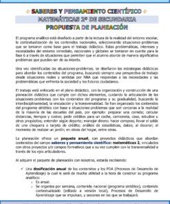 Documento de planeación didáctica para Matemáticas 2 de secundaria titulado 