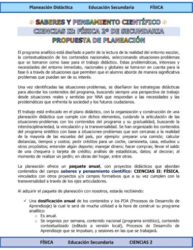 Programa Analítico Anual CIENCIAS II FÍSICA, Secundaria 2º (Ciclo Escolar 2025 – 2026) - Image 2