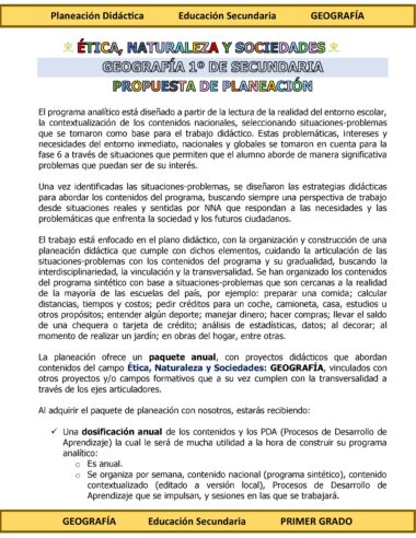 Programa Analítico Anual GEOGRAFÍA, Secundaria 1º (Ciclo Escolar 2025 – 2026) - Image 2