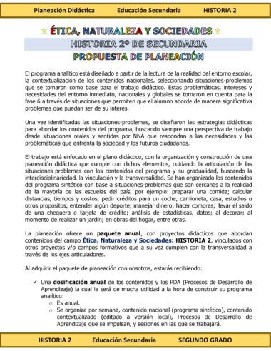Programa Analítico Anual HISTORIA 2, Secundaria 2º (Ciclo Escolar 2025 – 2026) - Image 2