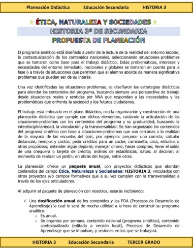 Programa Analítico Anual HISTORIA 3, Secundaria 3º (Ciclo Escolar 2025 – 2026) - Image 2
