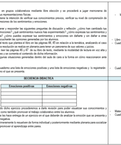 Una imagen de una tabla de dos columnas con texto, dividida en varias secciones etiquetadas desde 