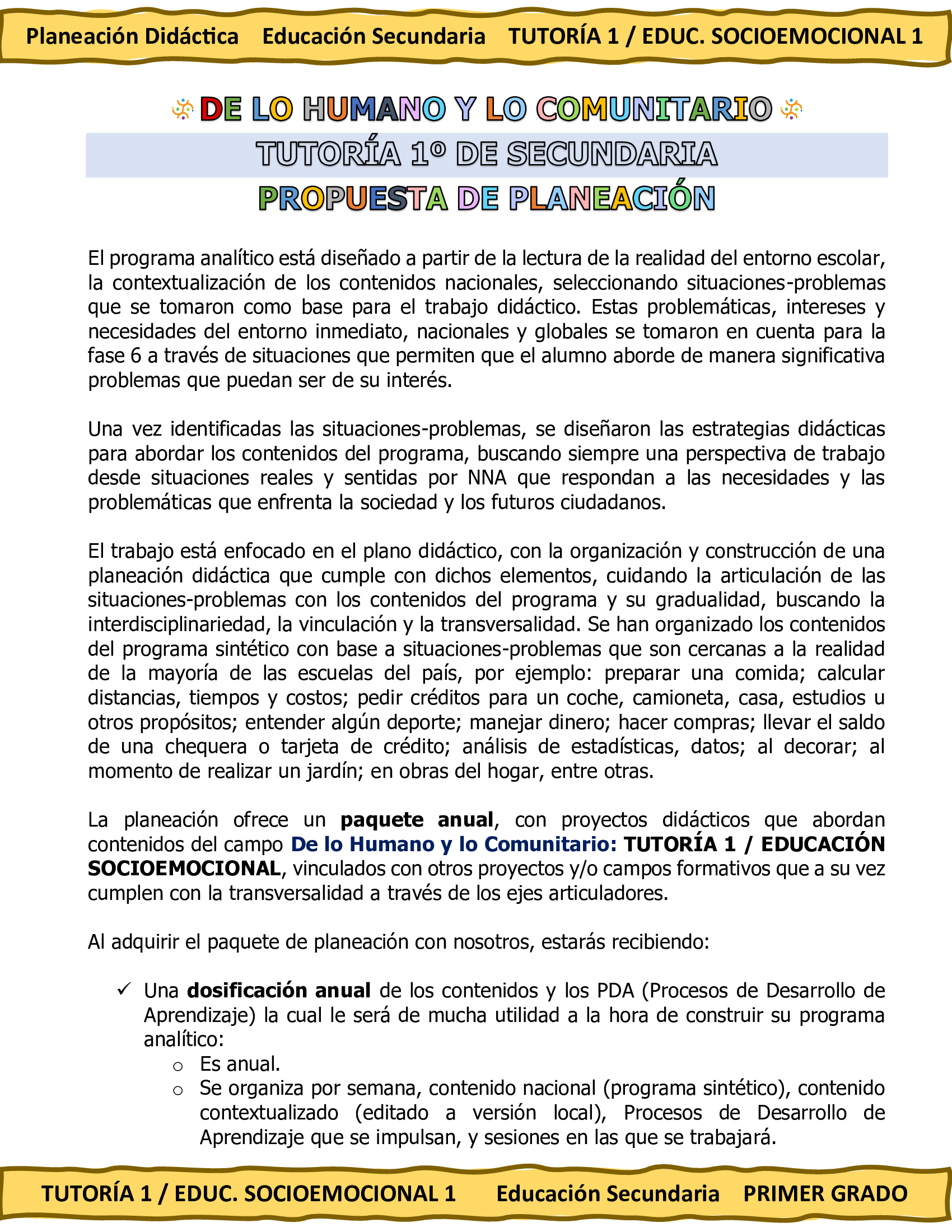 Programa Analítico Anual TUTORÍA 1 / EDUCACIÓN SOCIOEMOCIONAL 1, Secundaria 1º (Ciclo Escolar 2026 – 2027) 2 Programa Analítico Anual TUTORÍA 1 / EDUCACIÓN SOCIOEMOCIONAL 1, Secundaria 1º (Ciclo Escolar 2026 – 2027) - Imagen 2