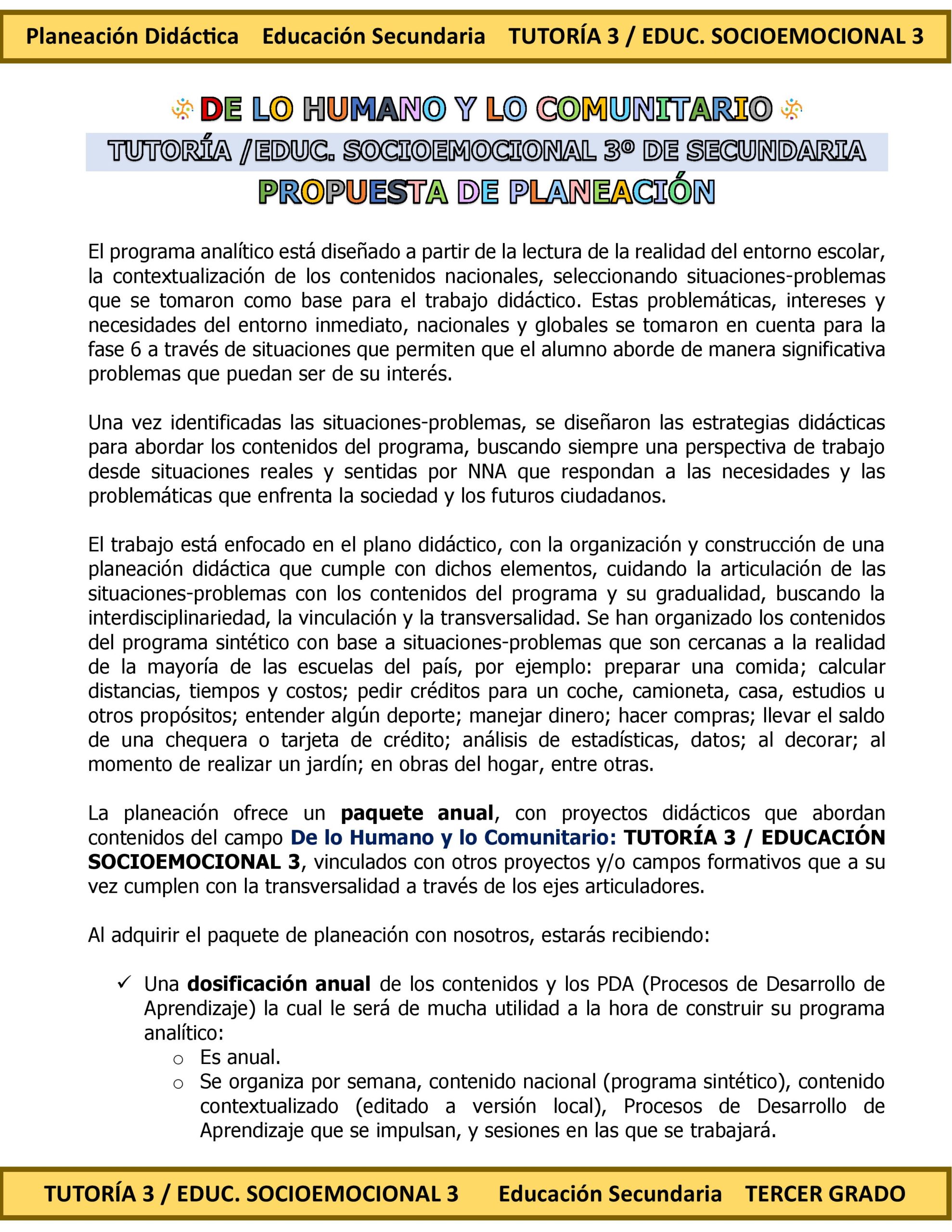 Programa Analítico Anual TUTORÍA 3 / EDUCACIÓN SOCIOEMOCIONAL 3, Secundaria 3º (Ciclo Escolar 2026 – 2027) 2 Programa Analítico Anual TUTORÍA 3 / EDUCACIÓN SOCIOEMOCIONAL 3, Secundaria 3º (Ciclo Escolar 2026 – 2027) - Imagen 2