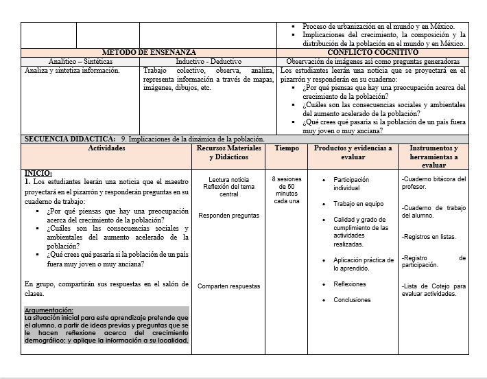 Planeación de Geografía Secundaria Primer Grado 02