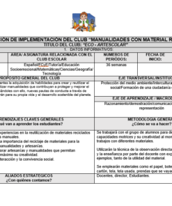 Planeaciones trimestral del Club para Secundaria (Agosto – Noviembre): Manualidades con Material reciclado 01