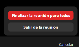 como finalizar una reunión por zoom