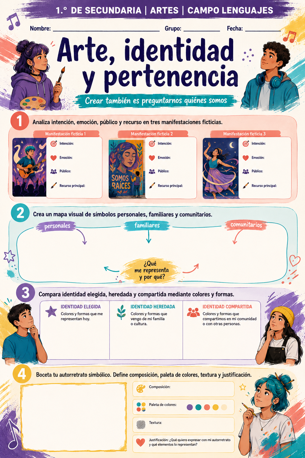 Fichas de trabajo ARTES SECUNDARIA 1°, 2° Y 3° Grado | TODOS LOS CONTENIDOS (IMPRIMIBLES) 12 Fichas de trabajo ARTES SECUNDARIA 1°, 2° Y 3° Grado | TODOS LOS CONTENIDOS (IMPRIMIBLES) - Image 12