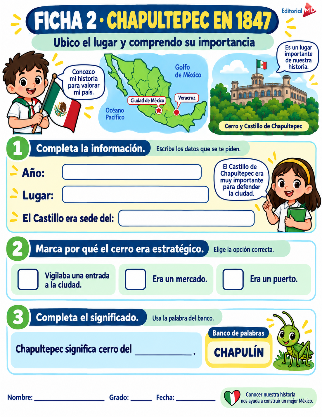 Actividades "NIÑOS HÉROES "1° a 6° Grado de Primaria SEPTIEMBRE 3 Actividades "NIÑOS HÉROES "1° a 6° Grado de Primaria SEPTIEMBRE - Imagen 3