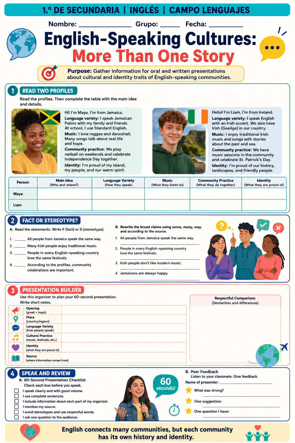 Fichas de trabajo INGLÉS SECUNDARIA 1°, 2° Y 3° Grado | TODOS LOS CONTENIDOS (IMPRIMIBLES) 14 Fichas de trabajo INGLÉS SECUNDARIA 1°, 2° Y 3° Grado | TODOS LOS CONTENIDOS (IMPRIMIBLES) - Image 14