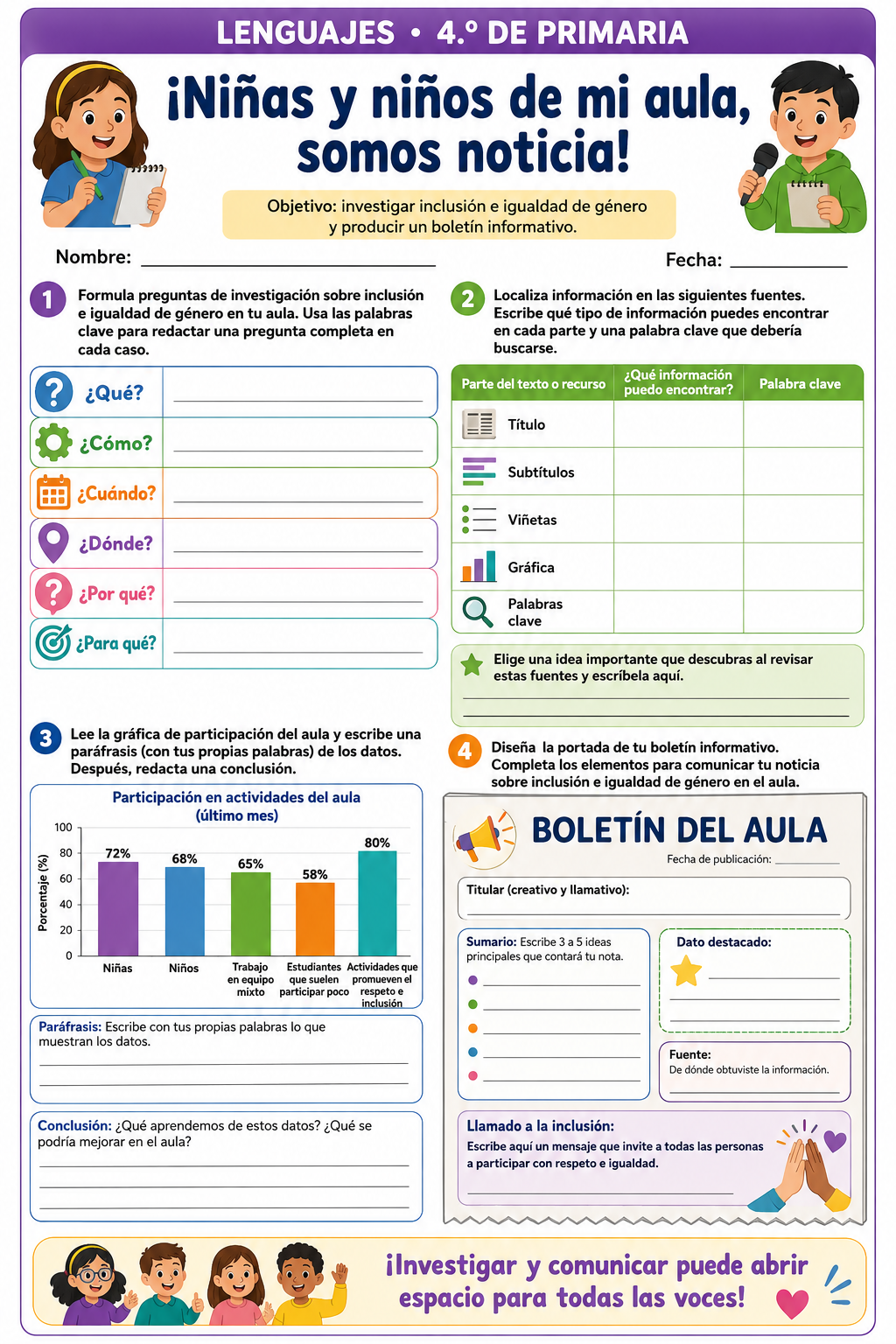 Fichas de trabajo PRIMARIA 4° Grado TODOS LOS PROYECTOS (IMPRIMIBLES) 11 Fichas de trabajo PRIMARIA 4° Grado TODOS LOS PROYECTOS (IMPRIMIBLES) - Image 11