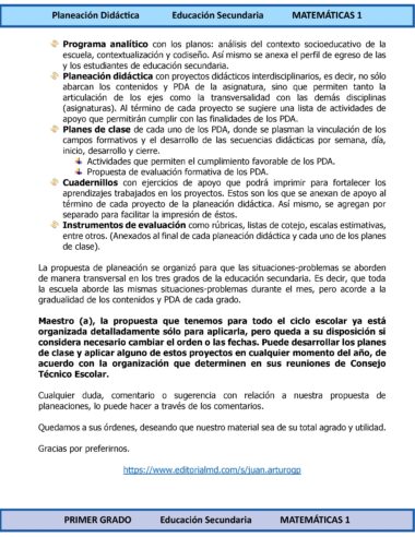 Gráfico que detalla los elementos clave de un plan didáctico de matemáticas, incluyendo la programación analítica, la planificación didáctica, los planes de aula y la evaluación, con iconos y explicaciones de texto en español. El fondo es azul claro y blanco.