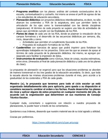 Programa Analítico Anual CIENCIAS II FÍSICA, Secundaria 2º (Ciclo Escolar 2025 – 2026) - Image 3