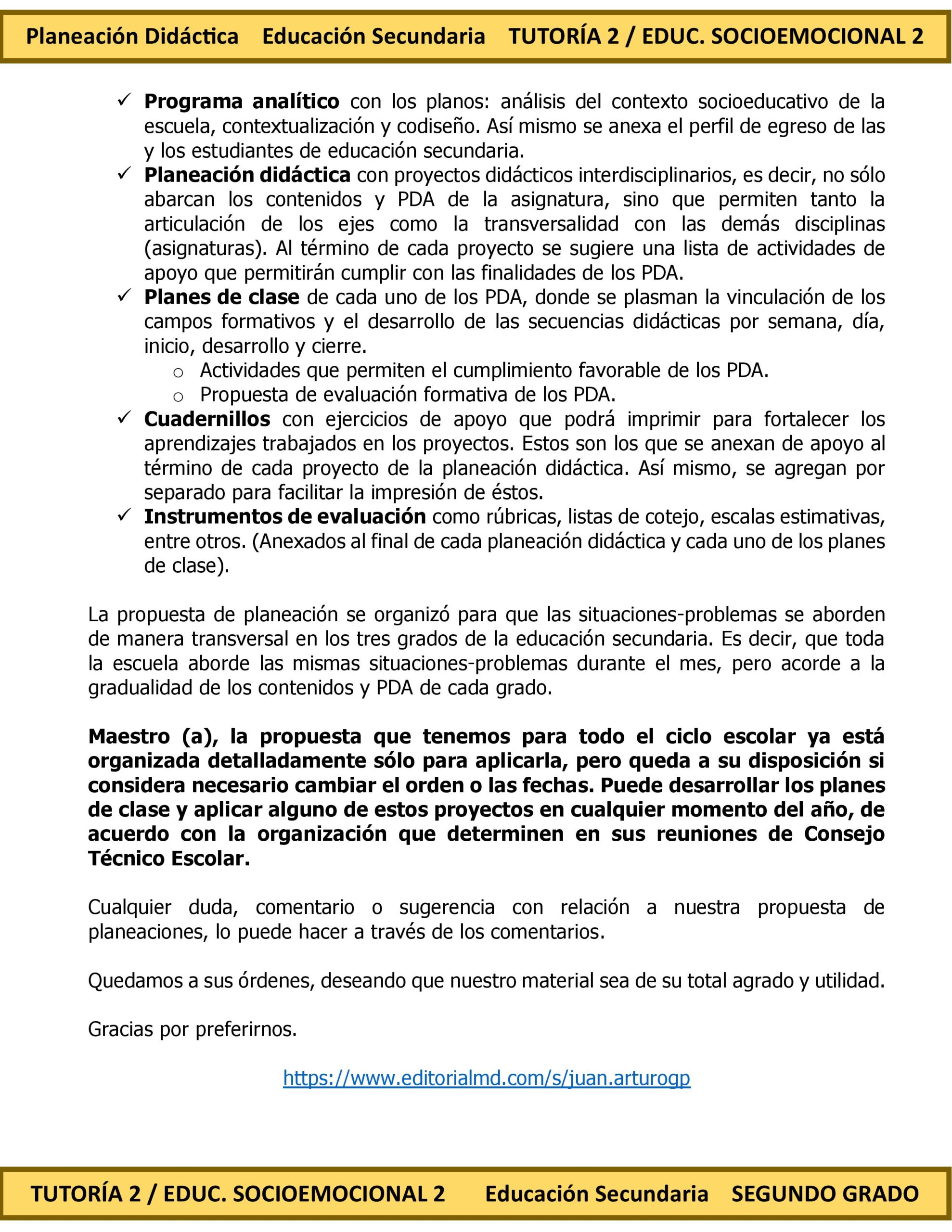 Programa Analítico Anual TUTORÍA 2 / EDUCACIÓN SOCIOEMOCIONAL 2, Secundaria 2º (Ciclo Escolar 2026 – 2027) 3 Programa Analítico Anual TUTORÍA 2 / EDUCACIÓN SOCIOEMOCIONAL 2, Secundaria 2º (Ciclo Escolar 2026 – 2027) - Imagen 3
