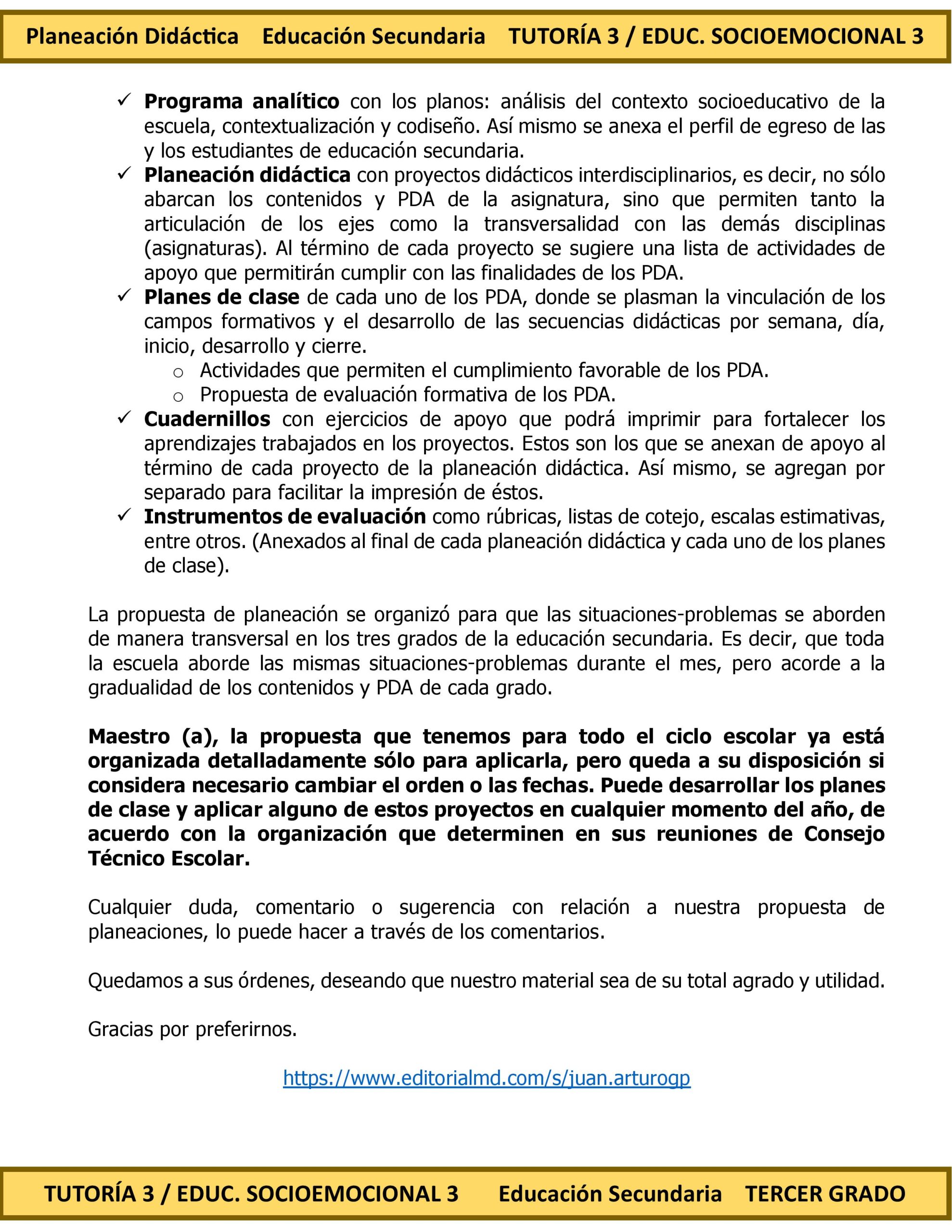 Programa Analítico Anual TUTORÍA 3 / EDUCACIÓN SOCIOEMOCIONAL 3, Secundaria 3º (Ciclo Escolar 2026 – 2027) 3 Programa Analítico Anual TUTORÍA 3 / EDUCACIÓN SOCIOEMOCIONAL 3, Secundaria 3º (Ciclo Escolar 2026 – 2027) - Imagen 3