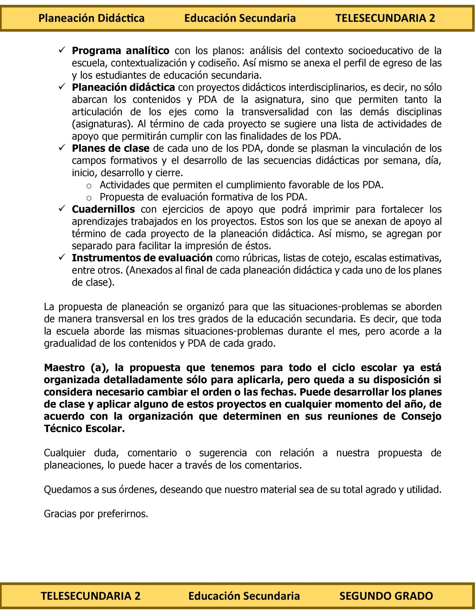 Programa Analítico Anual TELESECUNDARIA SEGUNDO GRADO (Ciclo Escolar 2026 – 2027) 3 Programa Analítico Anual TELESECUNDARIA SEGUNDO GRADO (Ciclo Escolar 2026 – 2027) - Imagen 3