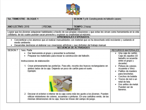 Planeaciones trimestral del Club para Secundaria (Agosto – Noviembre): Manualidades con Material reciclado 02