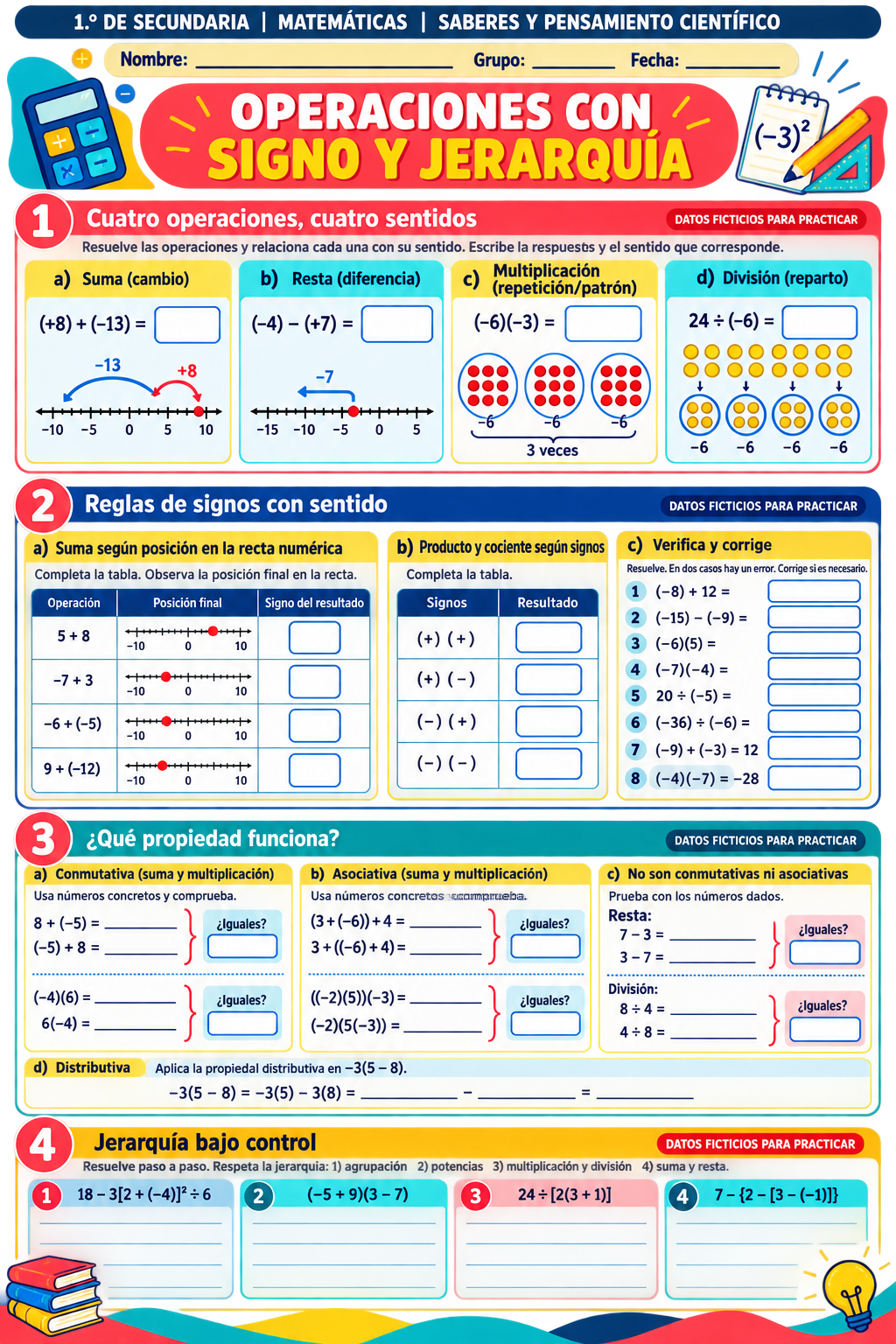 Fichas de trabajo MATEMÁTICAS SECUNDARIA 1°, 2° Y 3° Grado | TODOS LOS CONTENIDOS (IMPRIMIBLES) 8 Fichas de trabajo MATEMÁTICAS SECUNDARIA 1°, 2° Y 3° Grado | TODOS LOS CONTENIDOS (IMPRIMIBLES) - Image 8