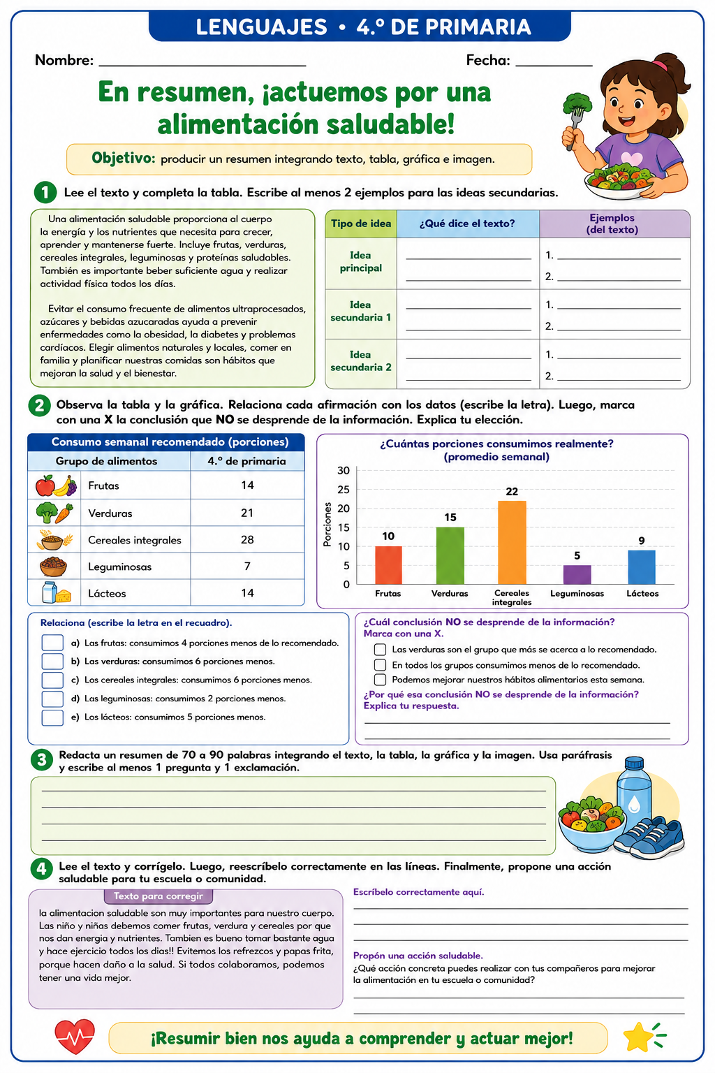 Fichas de trabajo PRIMARIA 4° Grado TODOS LOS PROYECTOS (IMPRIMIBLES) 10 Fichas de trabajo PRIMARIA 4° Grado TODOS LOS PROYECTOS (IMPRIMIBLES) - Image 10