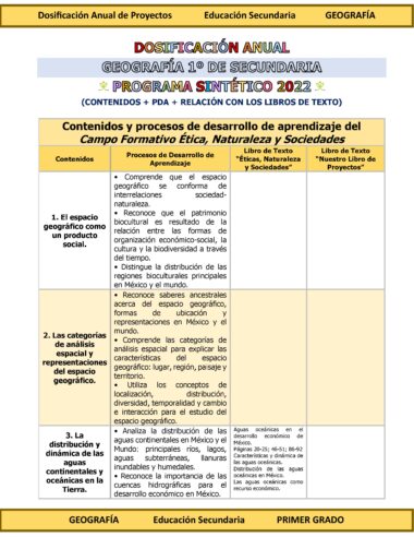 Programa Analítico Anual GEOGRAFÍA, Secundaria 1º (Ciclo Escolar 2025 – 2026) - Image 4