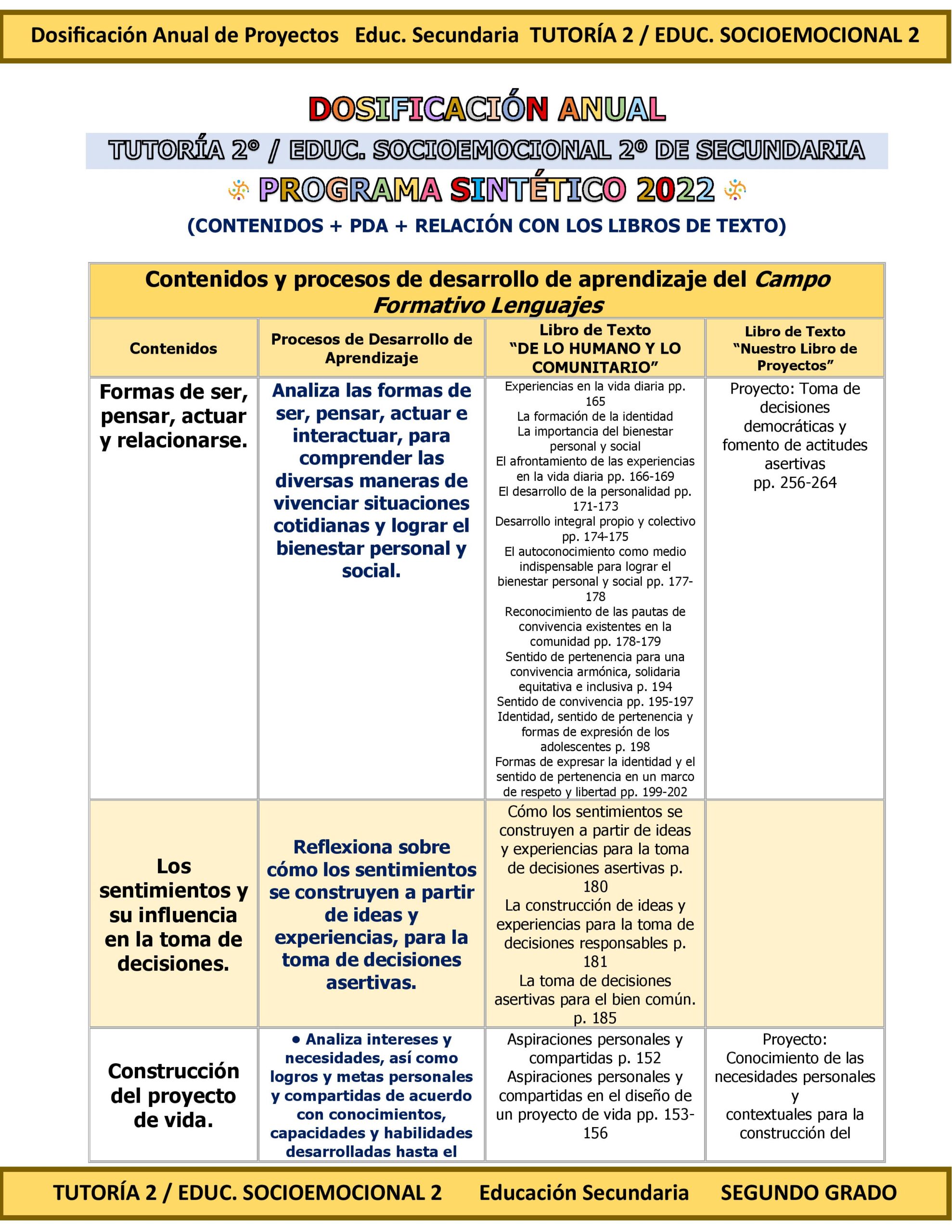 Programa Analítico Anual TUTORÍA 2 / EDUCACIÓN SOCIOEMOCIONAL 2, Secundaria 2º (Ciclo Escolar 2026 – 2027) 4 Programa Analítico Anual TUTORÍA 2 / EDUCACIÓN SOCIOEMOCIONAL 2, Secundaria 2º (Ciclo Escolar 2026 – 2027) - Imagen 4
