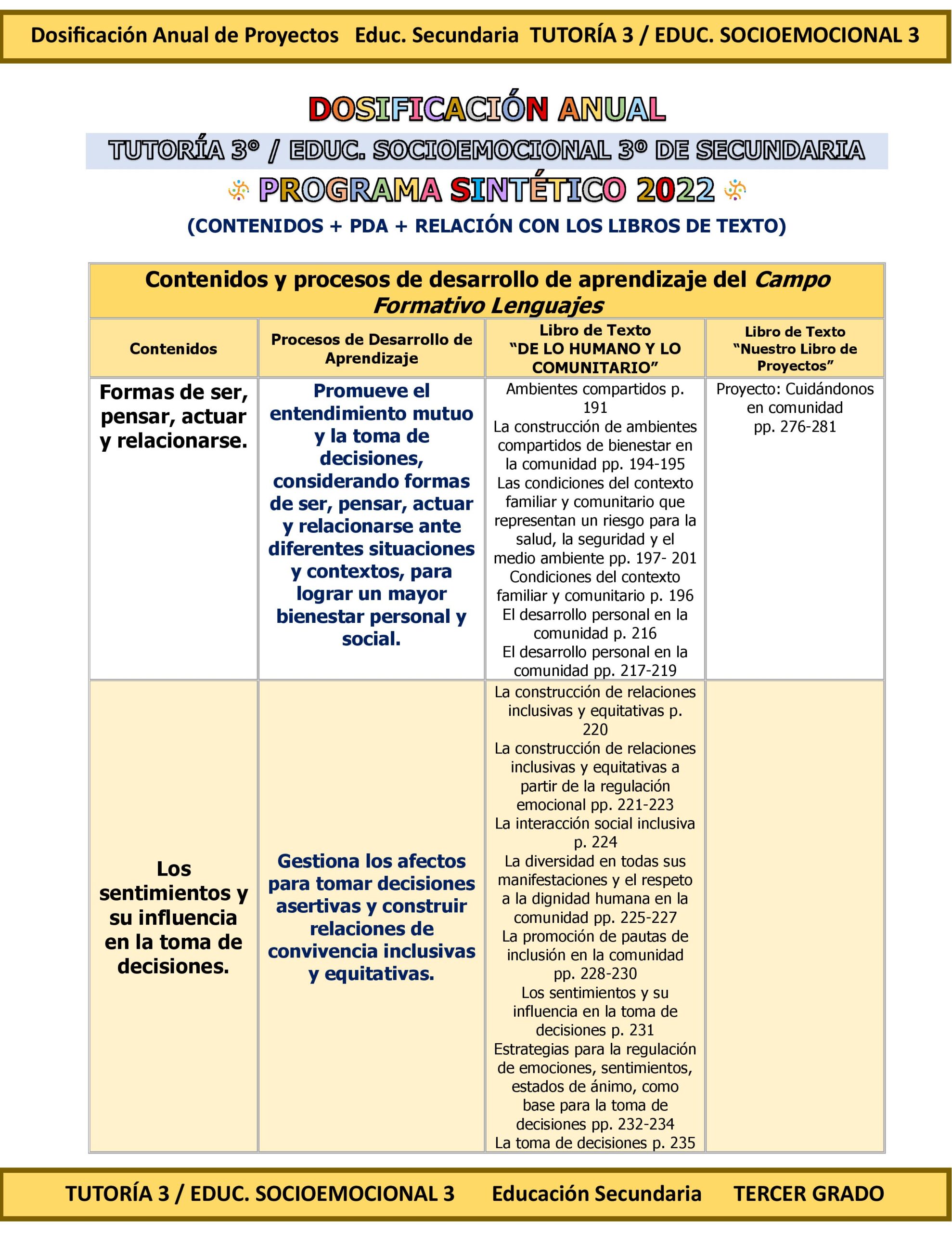 Programa Analítico Anual TUTORÍA 3 / EDUCACIÓN SOCIOEMOCIONAL 3, Secundaria 3º (Ciclo Escolar 2026 – 2027) 4 Programa Analítico Anual TUTORÍA 3 / EDUCACIÓN SOCIOEMOCIONAL 3, Secundaria 3º (Ciclo Escolar 2026 – 2027) - Imagen 4