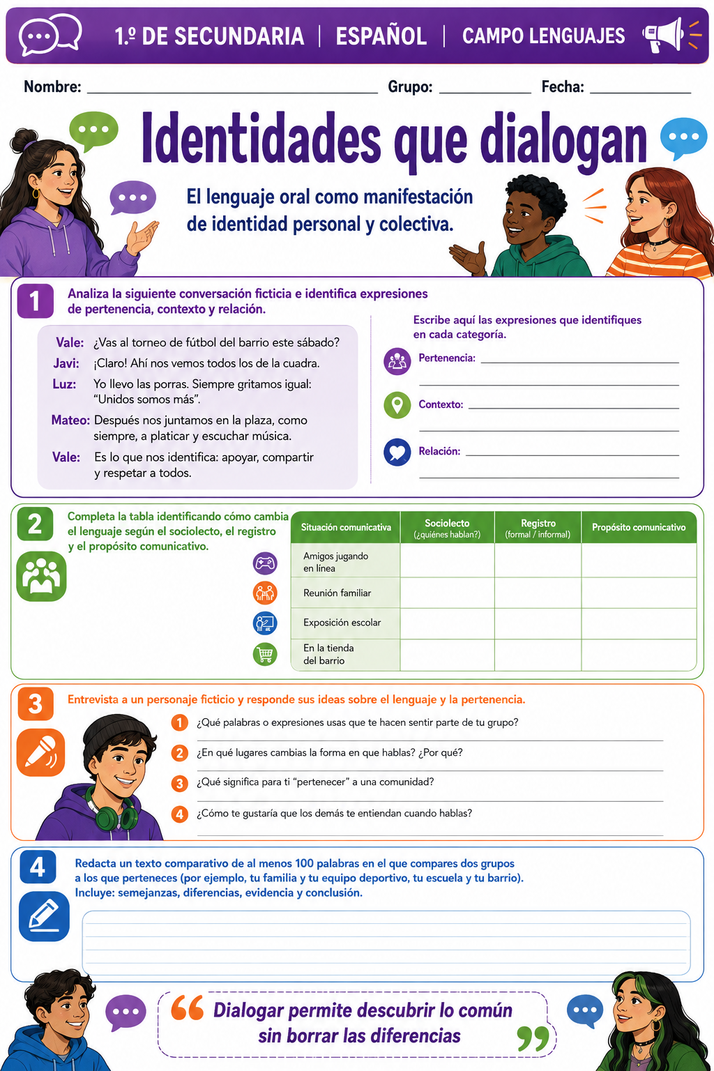 Planeaciones ESPAÑOL 1°, 2° y 3° Grado Secundaria PAQUETE (Ciclo Escolar 2026 – 2027) + Fichas de Trabajo 7 Planeaciones ESPAÑOL 1°, 2° y 3° Grado Secundaria PAQUETE (Ciclo Escolar 2026 – 2027) + Fichas de Trabajo - Image 7