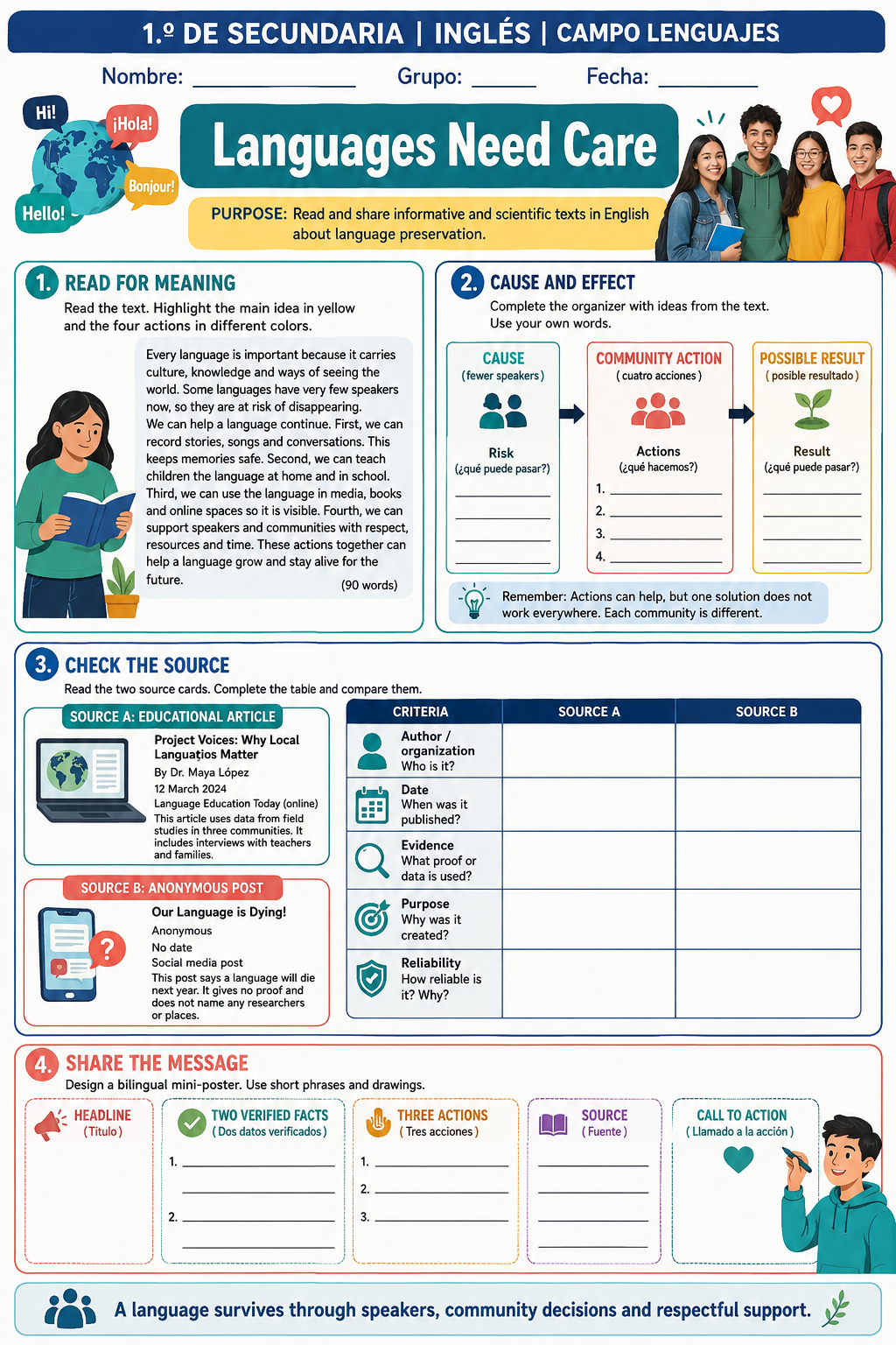 Fichas de trabajo INGLÉS SECUNDARIA 1°, 2° Y 3° Grado | TODOS LOS CONTENIDOS (IMPRIMIBLES) 16 Fichas de trabajo INGLÉS SECUNDARIA 1°, 2° Y 3° Grado | TODOS LOS CONTENIDOS (IMPRIMIBLES) - Image 16
