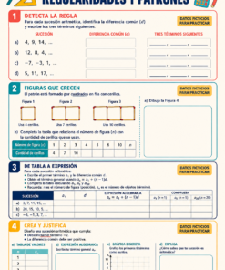 Fichas de trabajo MATEMÁTICAS SECUNDARIA 1°, 2° Y 3° Grado | TODOS LOS CONTENIDOS (IMPRIMIBLES) 23 04 Regularidades y patrones