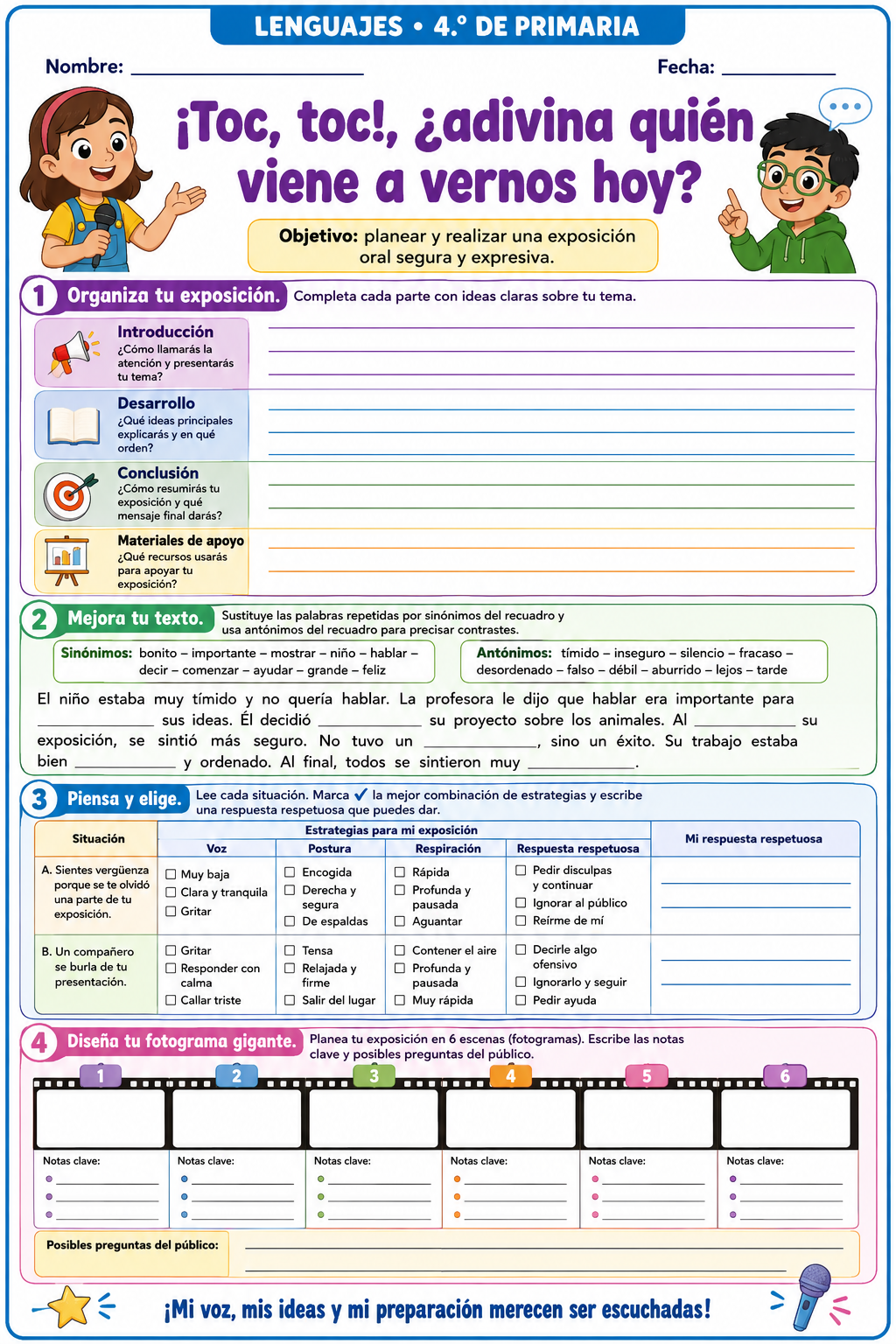 Fichas de trabajo PRIMARIA 4° Grado TODOS LOS PROYECTOS (IMPRIMIBLES) 9 Fichas de trabajo PRIMARIA 4° Grado TODOS LOS PROYECTOS (IMPRIMIBLES) - Image 9