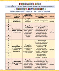 Programa Analítico Anual TUTORÍA 1 / EDUCACIÓN SOCIOEMOCIONAL 1, Secundaria 1º (Ciclo Escolar 2026 – 2027) 21 05 40
