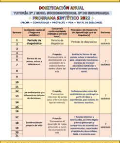 Programa Analítico Anual TUTORÍA 2 / EDUCACIÓN SOCIOEMOCIONAL 2, Secundaria 2º (Ciclo Escolar 2026 – 2027) 21 05 41