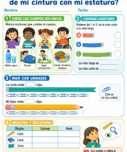 Fichas de trabajo PRIMARIA 1° Grado TODOS LOS PROYECTOS (IMPRIMIBLES) 25 05 Medicion de cintura y estatura