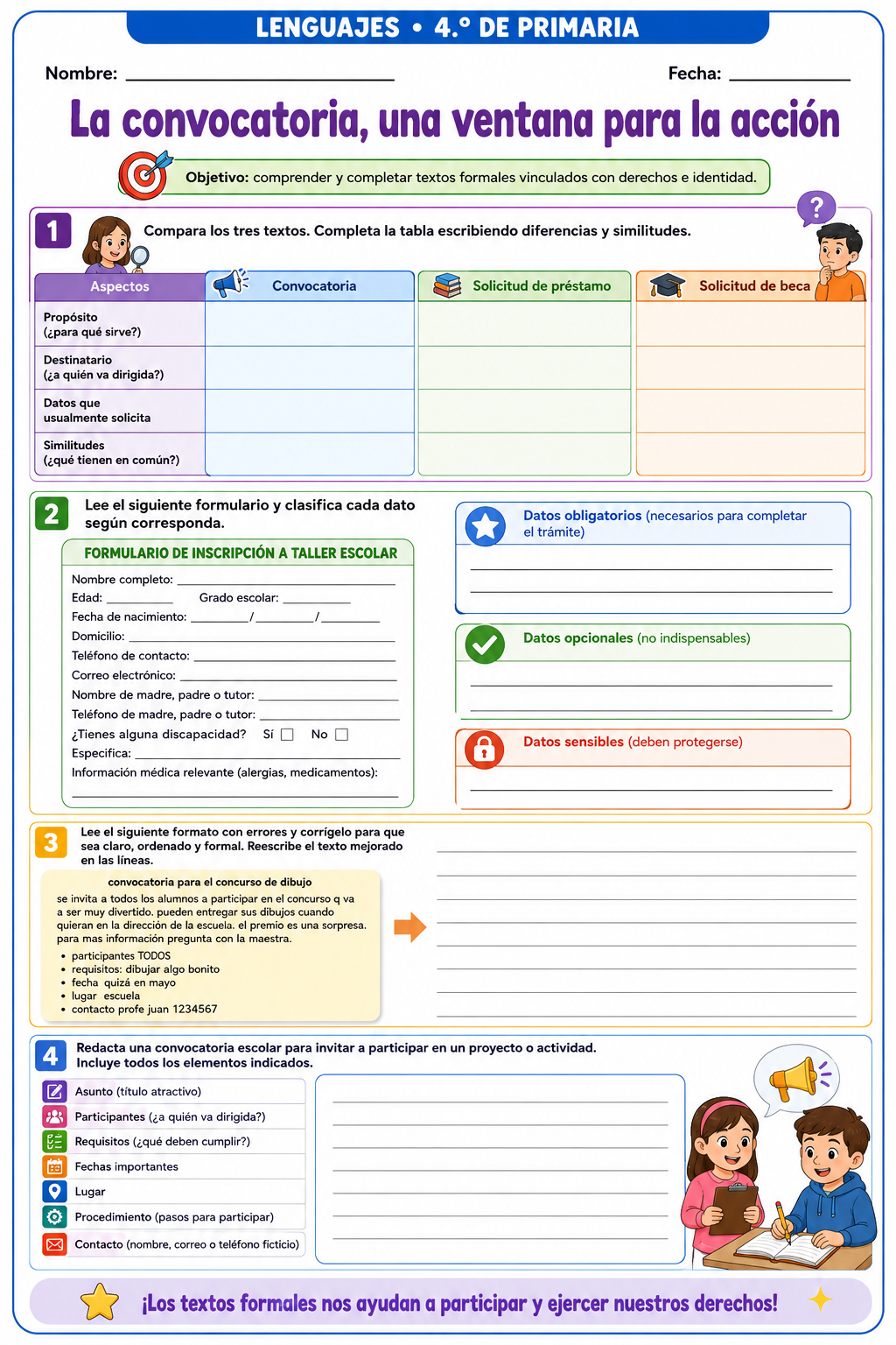 Fichas de trabajo PRIMARIA 4° Grado TODOS LOS PROYECTOS (IMPRIMIBLES) 8 Fichas de trabajo PRIMARIA 4° Grado TODOS LOS PROYECTOS (IMPRIMIBLES) - Image 8