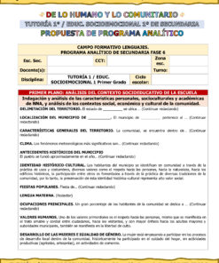 Programa Analítico Anual TUTORÍA 1 / EDUCACIÓN SOCIOEMOCIONAL 1, Secundaria 1º (Ciclo Escolar 2026 – 2027) 22 06 39
