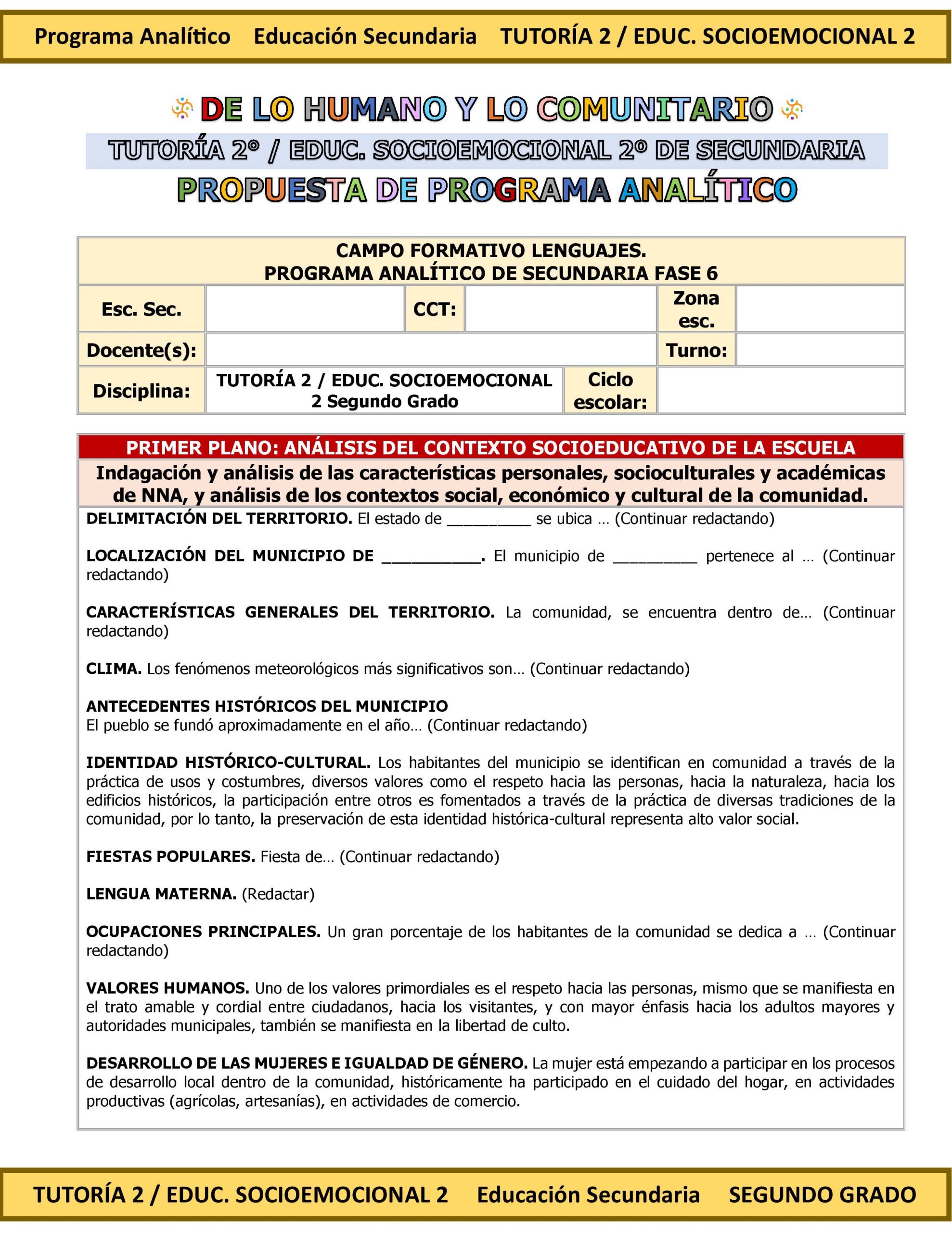 Programa Analítico Anual TUTORÍA 2 / EDUCACIÓN SOCIOEMOCIONAL 2, Secundaria 2º (Ciclo Escolar 2026 – 2027) 6 Programa Analítico Anual TUTORÍA 2 / EDUCACIÓN SOCIOEMOCIONAL 2, Secundaria 2º (Ciclo Escolar 2026 – 2027) - Imagen 6
