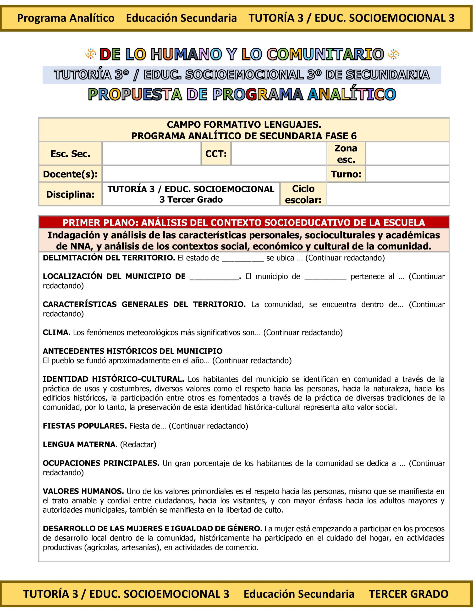Programa Analítico Anual TUTORÍA 3 / EDUCACIÓN SOCIOEMOCIONAL 3, Secundaria 3º (Ciclo Escolar 2026 – 2027) 6 Programa Analítico Anual TUTORÍA 3 / EDUCACIÓN SOCIOEMOCIONAL 3, Secundaria 3º (Ciclo Escolar 2026 – 2027) - Imagen 6