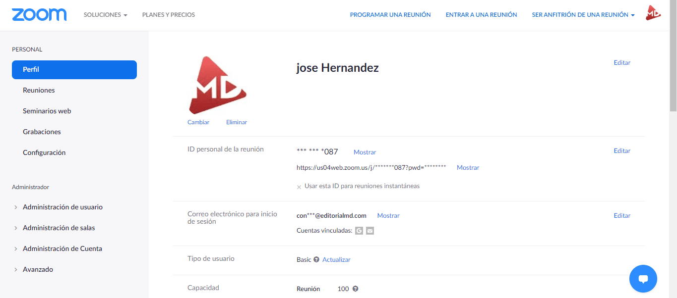 como editar nuestro perfil de zoom